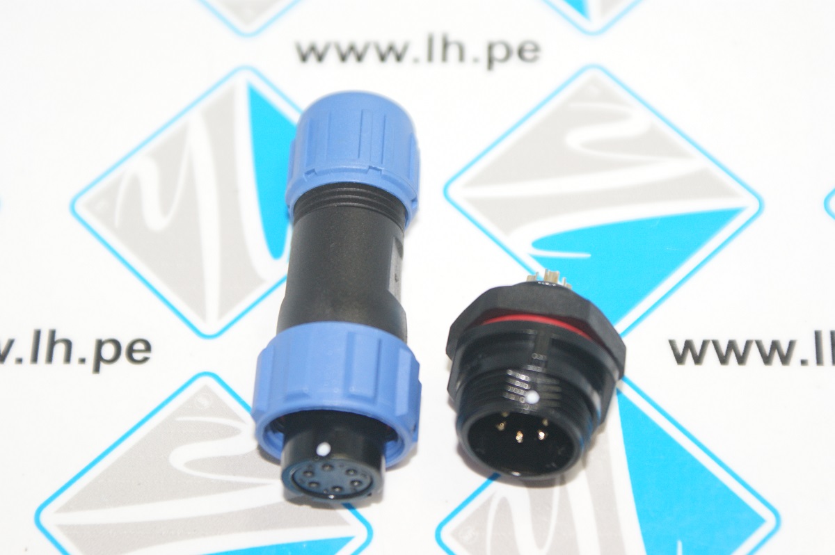 SP1310/S6IN SP1312/P6          Conector aéreo hembra y macho chasis, 6 pines, 4-6.5mm, 5A